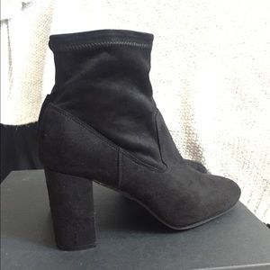 Carlos Santana Black Suede Sock Booties
